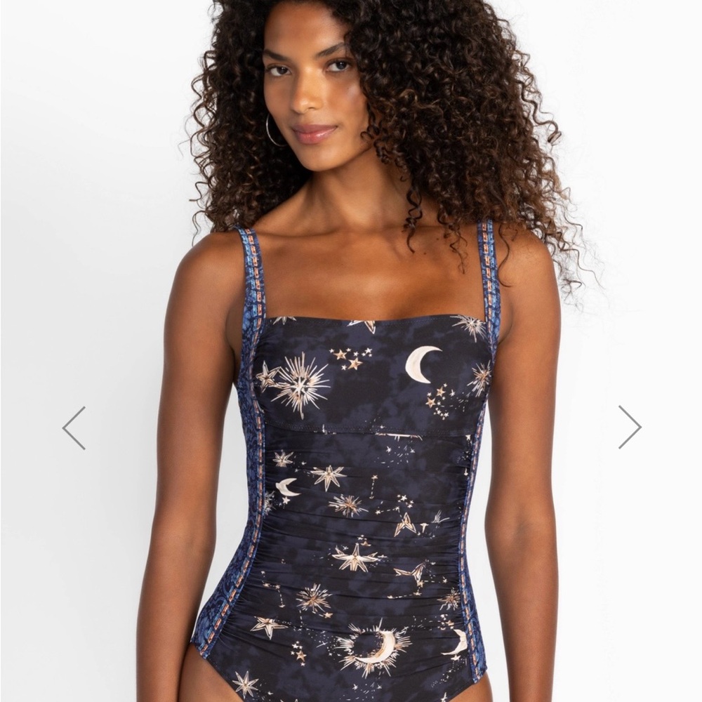 NWOT Johnny Was Navy Moon & Star One-Piece Swimsuit